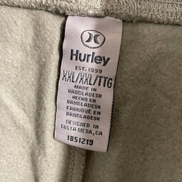 NEW Hurley Mens XXL Regular Fit Fleece Jogger Pants Olive Green - Picture 6 of 8
